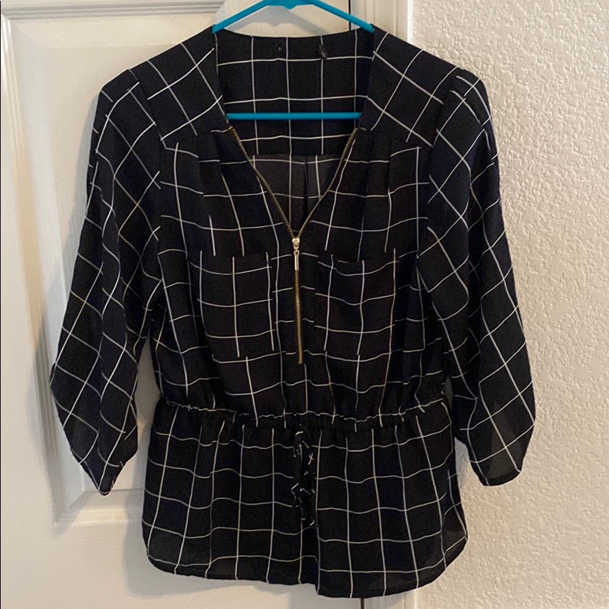 Black Patterned Blouse